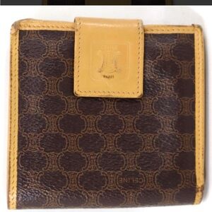 Celine Gamaguchi Paris Macadam and Beige Wallet with Dust Bag and COA